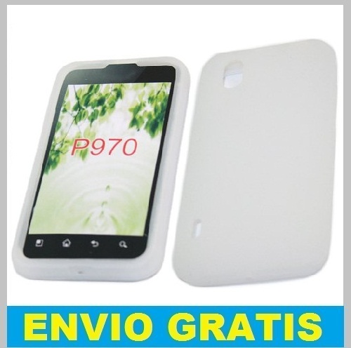 FUNDA SILICONA PARA LG P970 OPTIMUS BLACK BLANCA